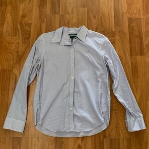 Polo by Ralph Lauren Blue and White Checkered Women's Top